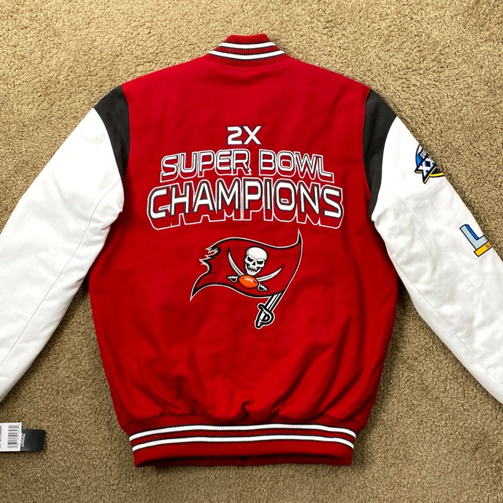 Tampa Bay Buccaneers 2 Time Super Bowl Cotton Jacket S M L XL 2X